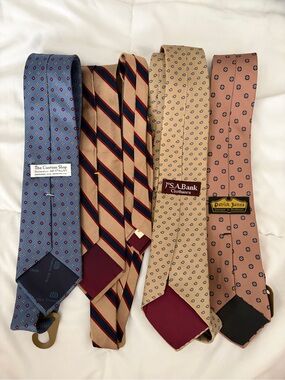 Multiples Men's Patterned Ties - Blue, Tan, Maroon, Pink